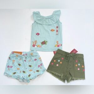 NWT Gymboree 18-24 month VINTAGE FLORAL REEF aqua top shorts 3 piece set HTF NEW